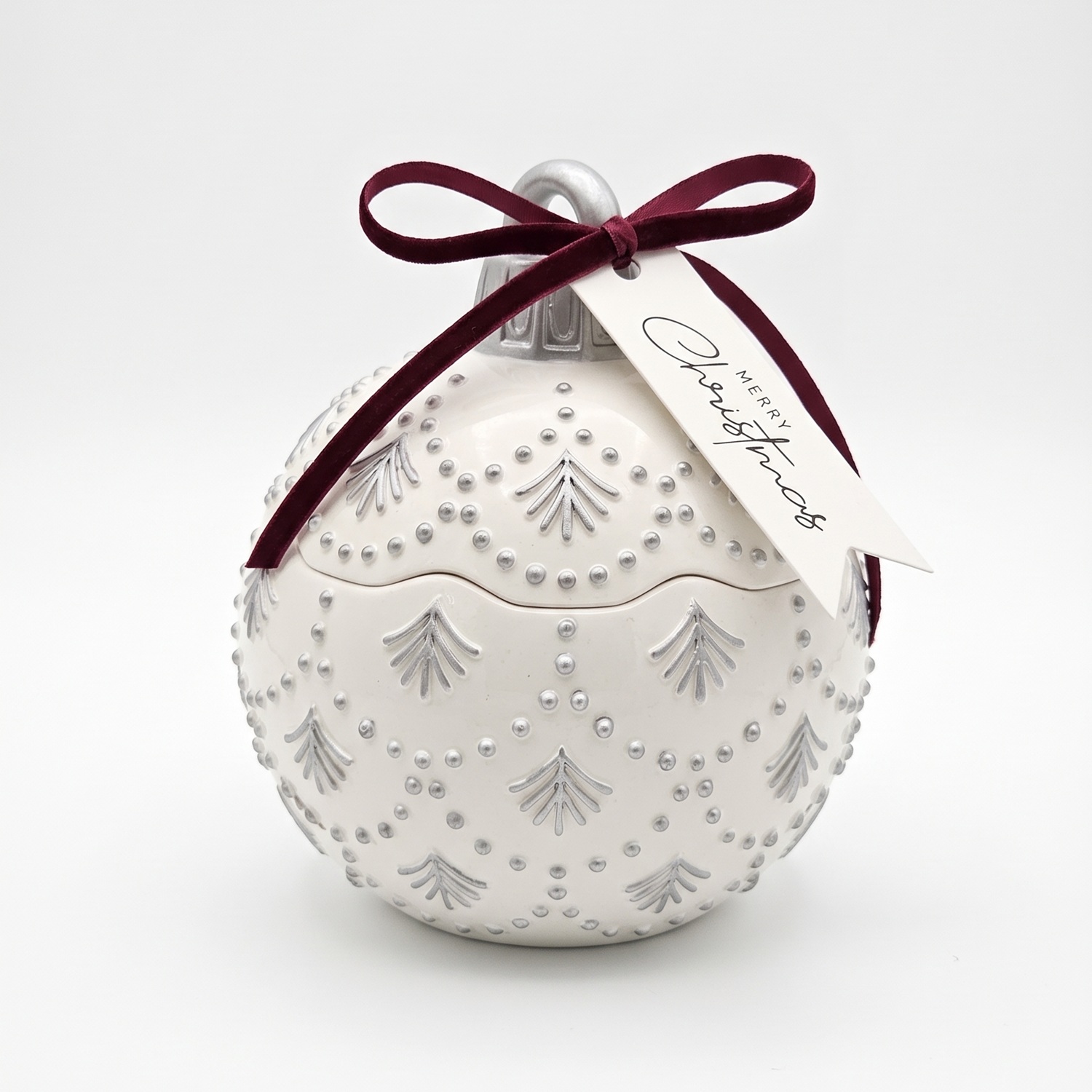 Svijeća Christmas Bauble Enchanted MINI - Bijela / Srebrna / Zimska Čarolija / MINI