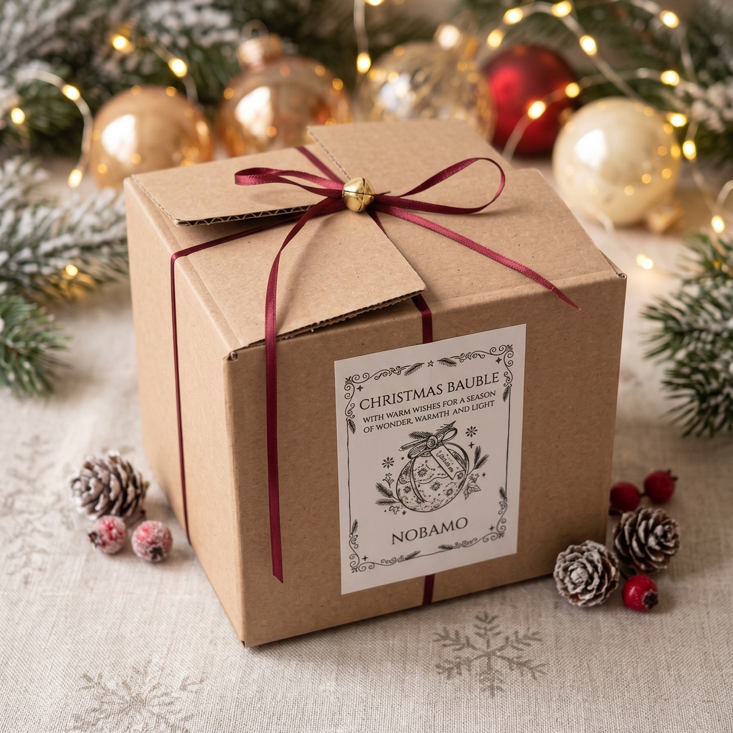 Svijeća Christmas Bauble Enchanted MINI - Bijela / Srebrna / Zimska Čarolija / MINI