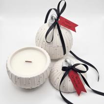 Svijeća Christmas Bauble Charming - Bijela / Srebrna / Zimsko Čudo