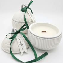Svijeća Christmas Bauble Elegance - Bijela / Srebrna / Zimska Čarolija