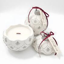 Sviečka Christmas Bauble Enchanted MINI - Biela / Strieborná / Zimné Kúzlo/ MINI
