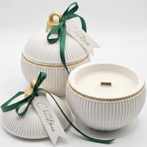 Svijeća Christmas Bauble Elegance - Bijela / Zlatna / Zimska čarolija