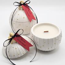 Svijeća Christmas Bauble Charming - Bijela / Zlatna / Zimska Čarolija