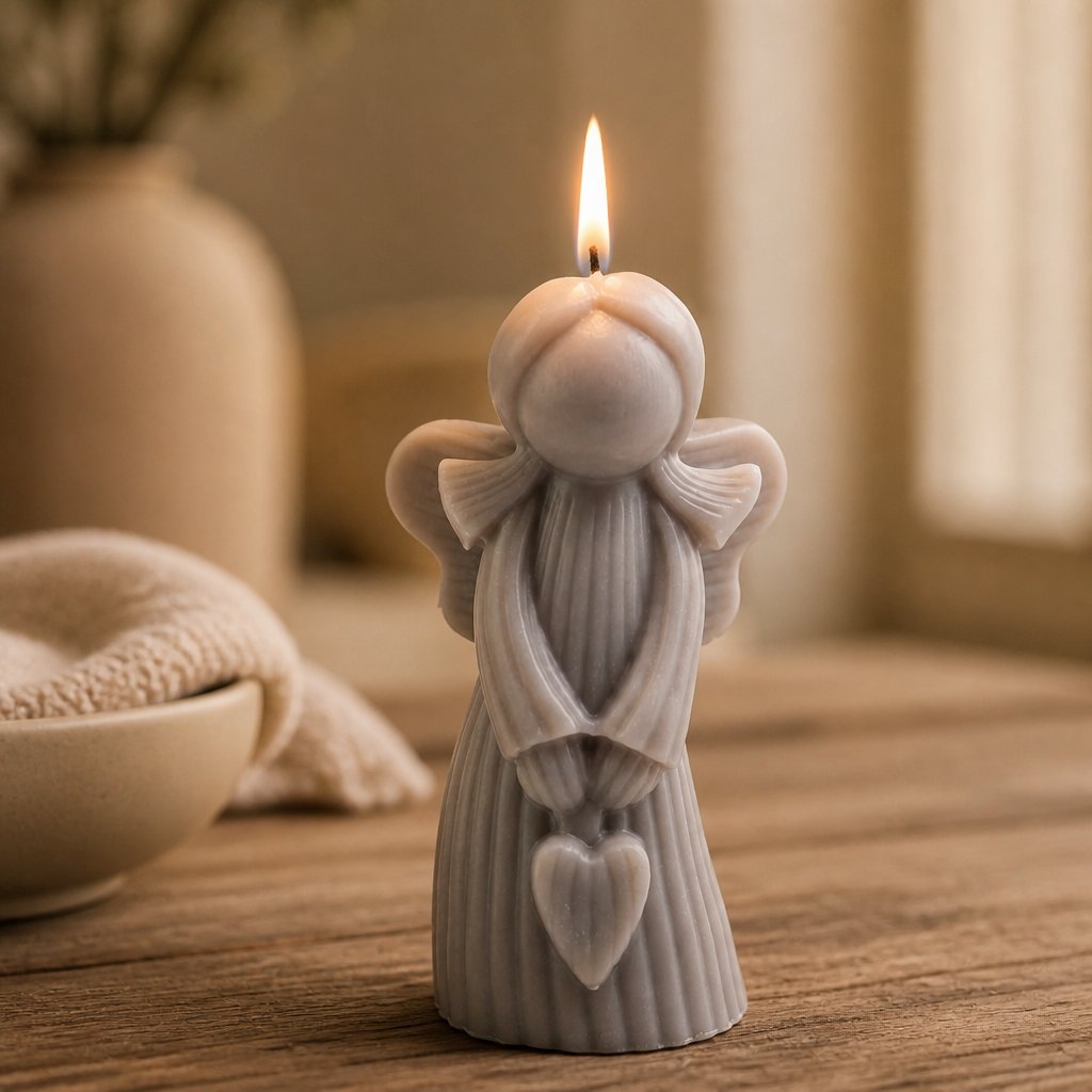 Svijeća Anđeo - Siva/Limetka, Mango