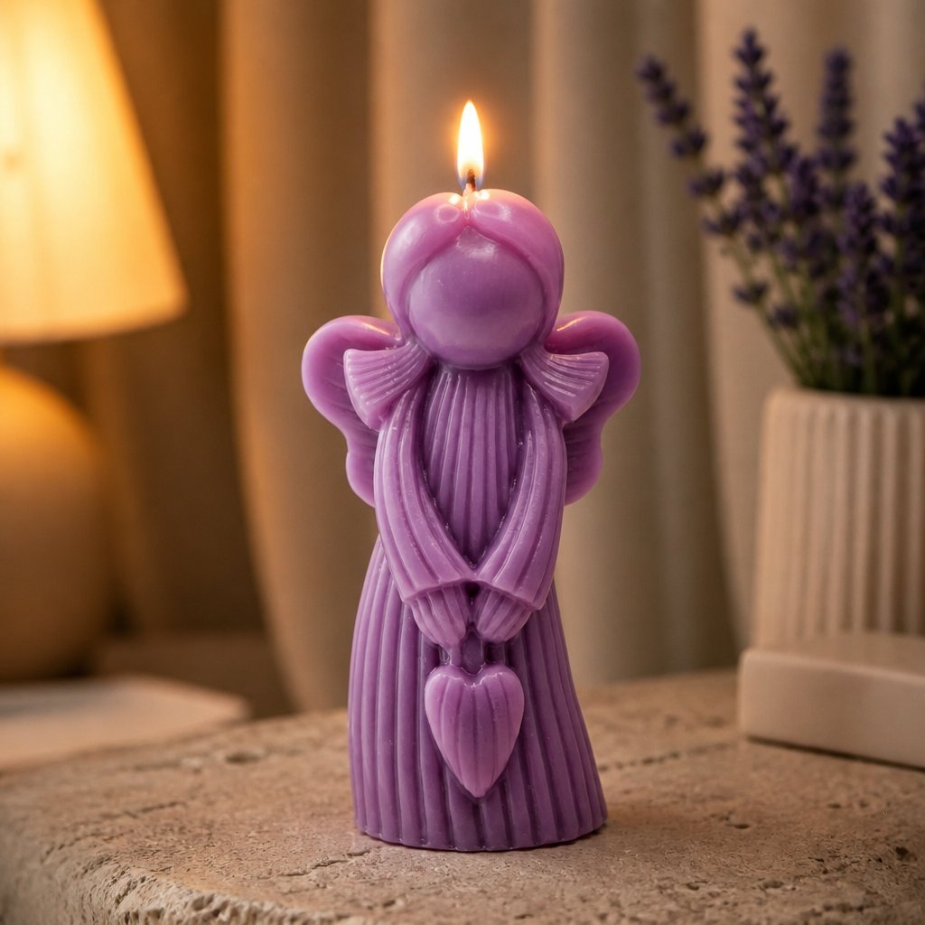 Svijeća Anđeo - Ljubičasta / Lavanda